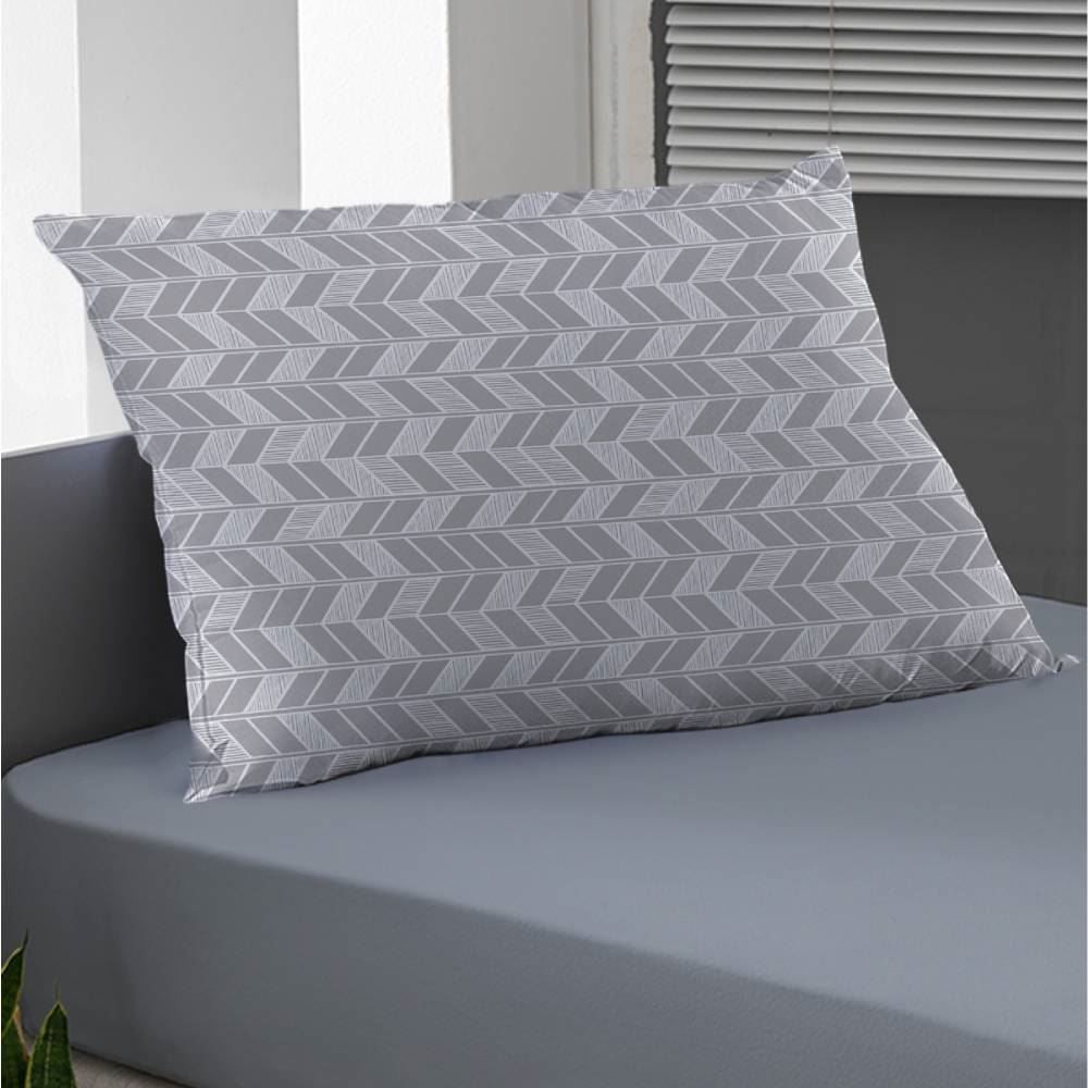Jogo De Cama Solteiro Malha 100% Algodão Solecasa 2 Pçs - Pisa Cinza
