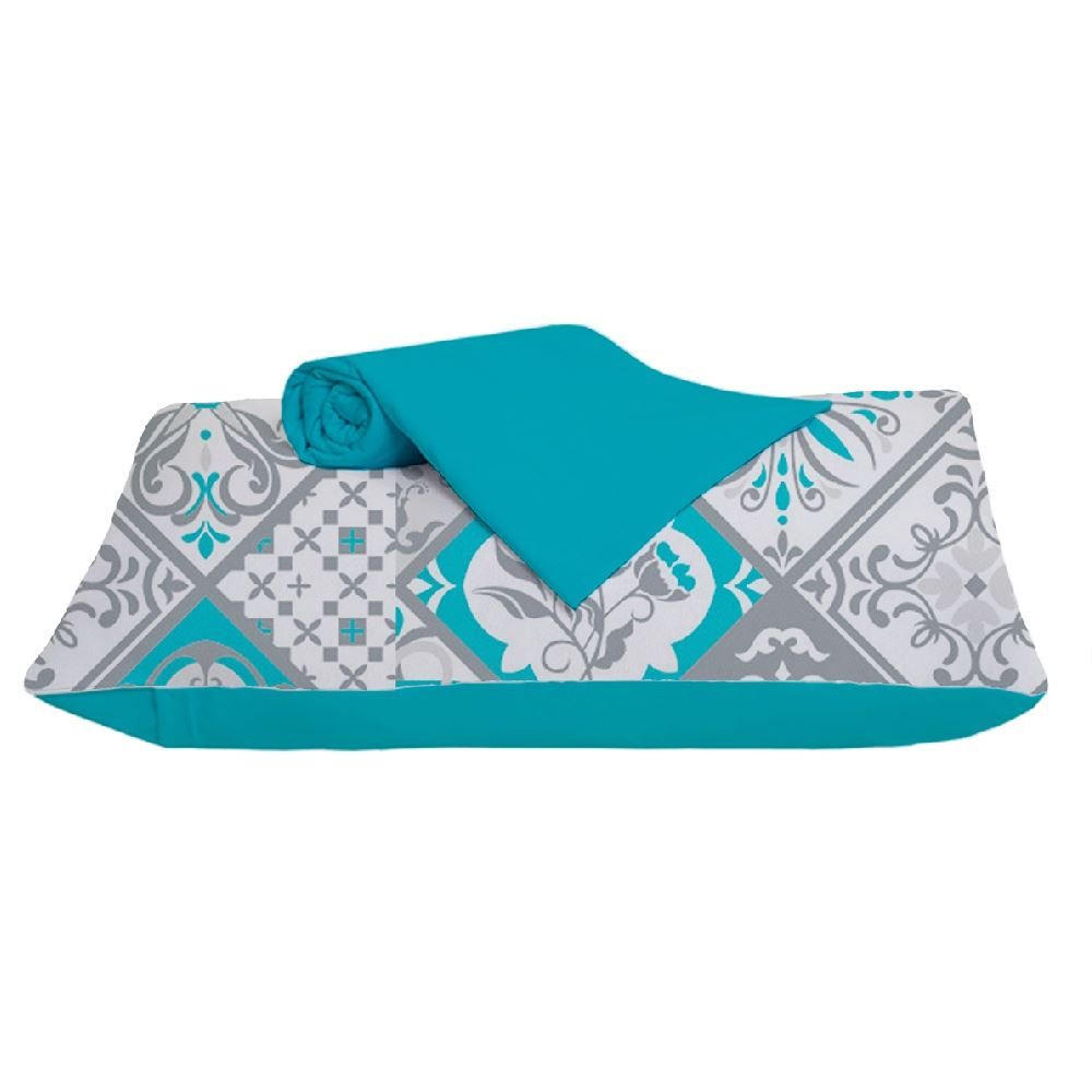 Jogo De Cama Solteiro Malha 100% Algodão Solecasa 2 Pçs - Lisboa Turquesa