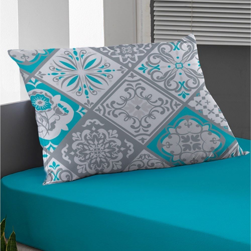 Jogo De Cama Solteiro Malha 100% Algodão Solecasa 2 Pçs - Lisboa Turquesa