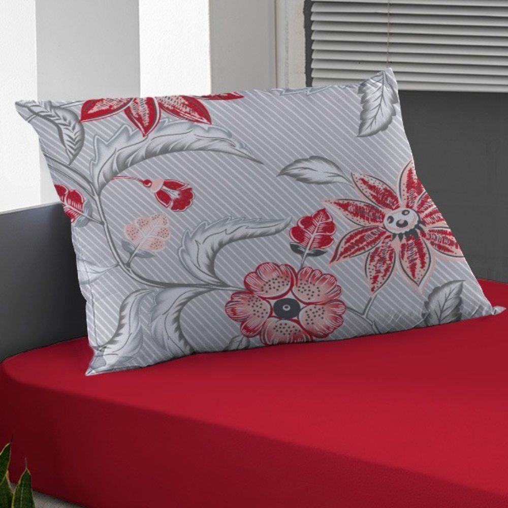 Jogo De Cama Solteiro Malha 100% Algodão Solecasa 2 Pçs - Stella Carmim