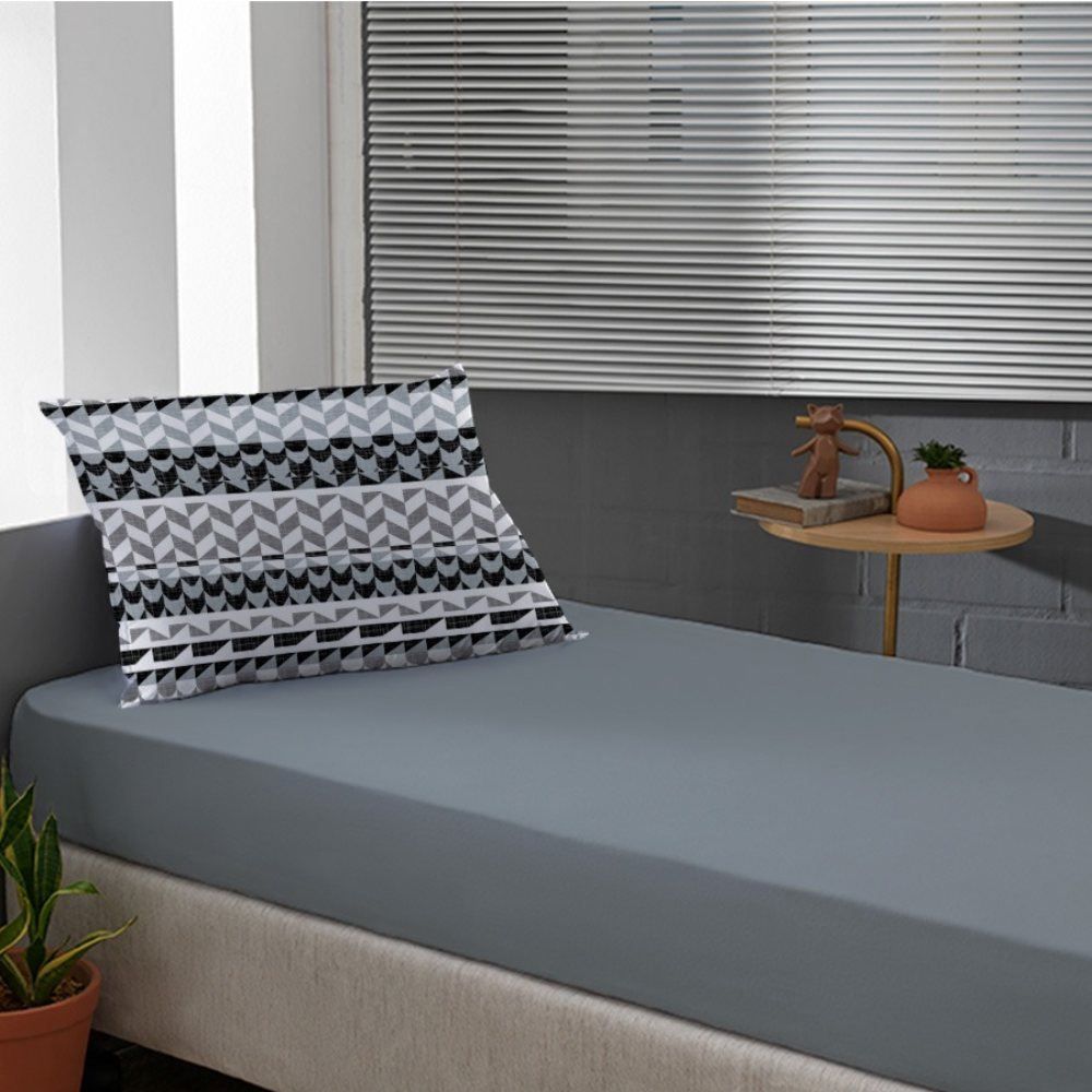Jogo De Cama Solteiro Malha 100% Algodão Solecasa 2 Pçs - Onix Cinza