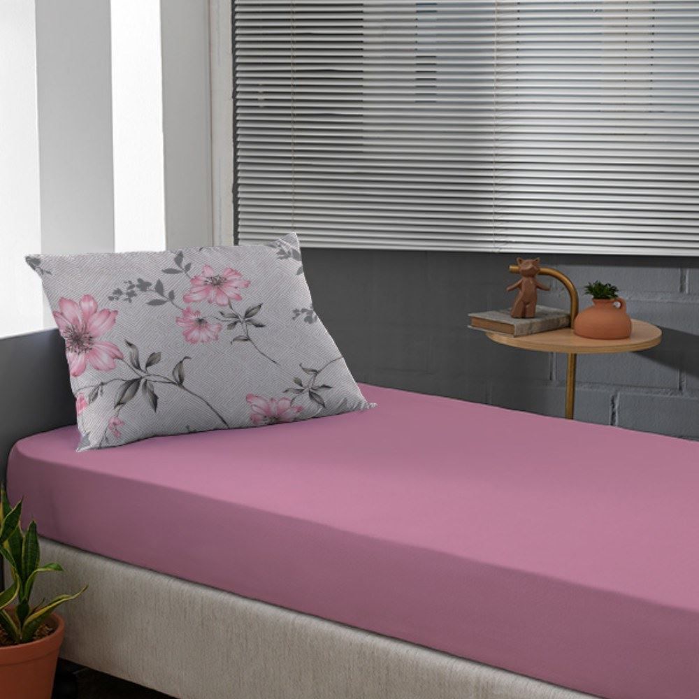 Jogo De Cama Solteiro Malha 100% Algodão Solecasa 2 Pçs - Anne Rose