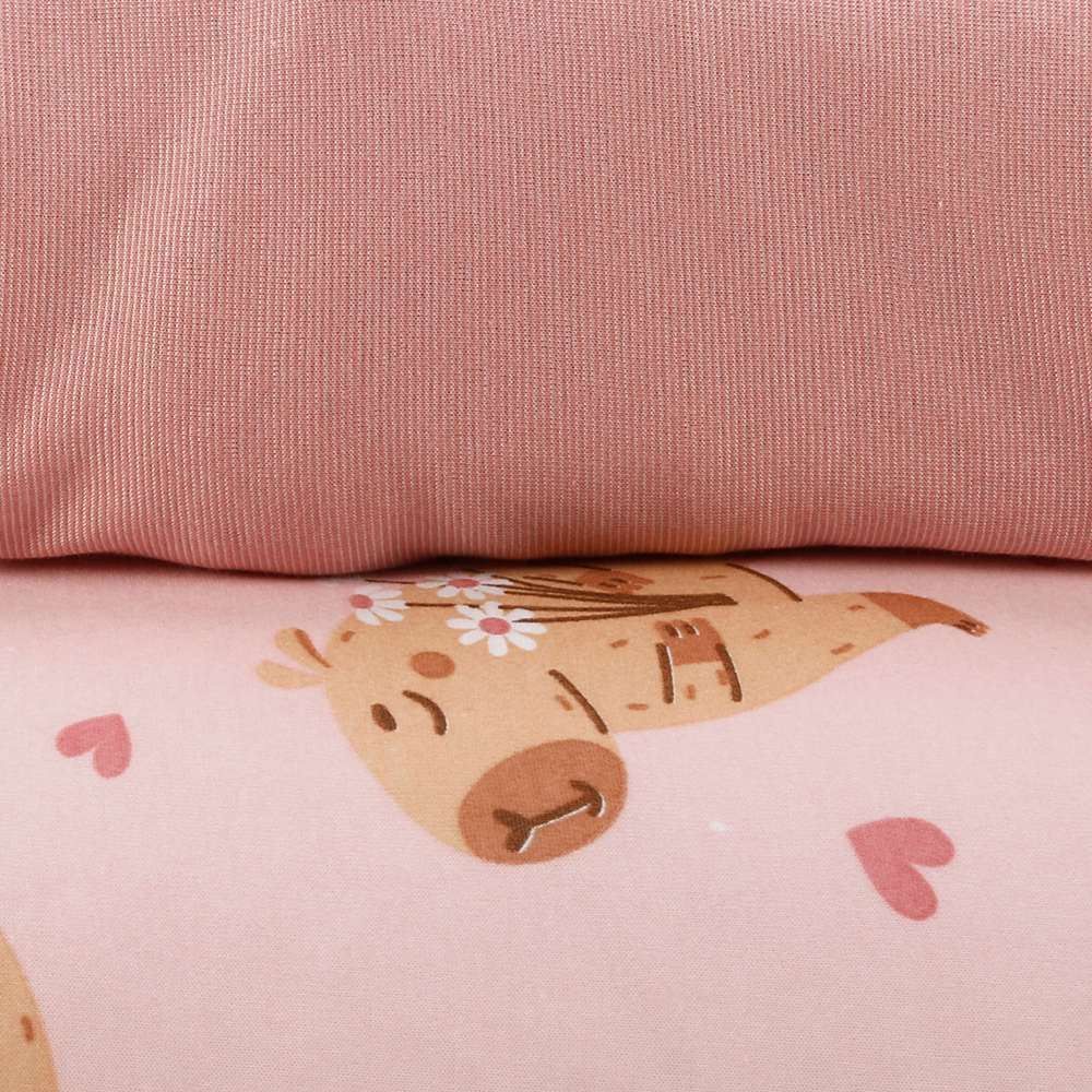 Jogo de Cama Solteiro Kids Malha Solecasa by Havan Kids 2 pçs - Capivara