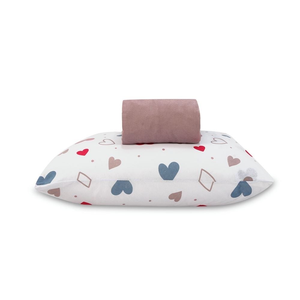 Jogo de Cama Solteiro Kids Malha Solecasa by Havan Kids 2 pçs - Corações Coloridos