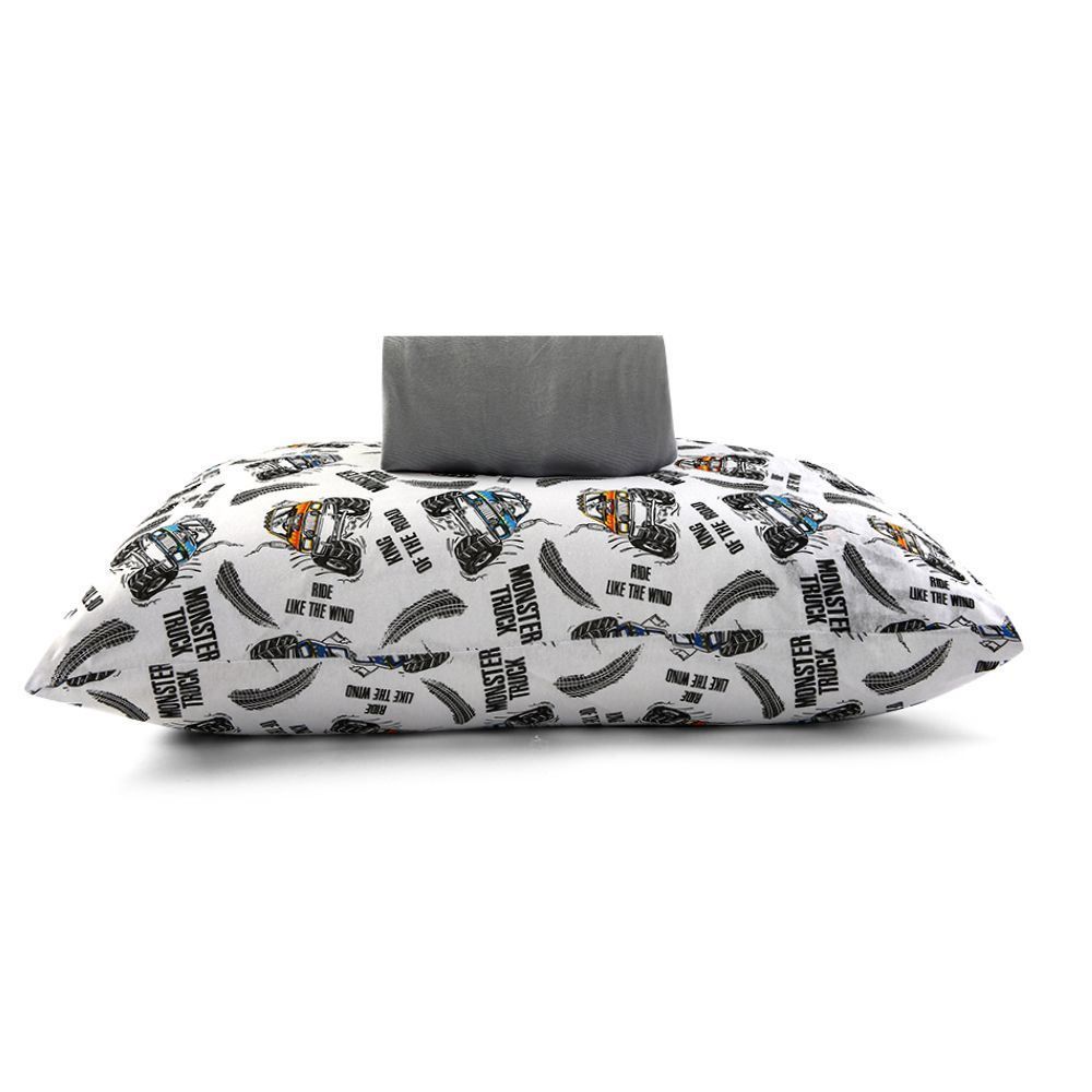 Jogo De Cama Solteiro Kids Malha Solecasa By Havan Kids 2 Pçs - Truck Road Cinza