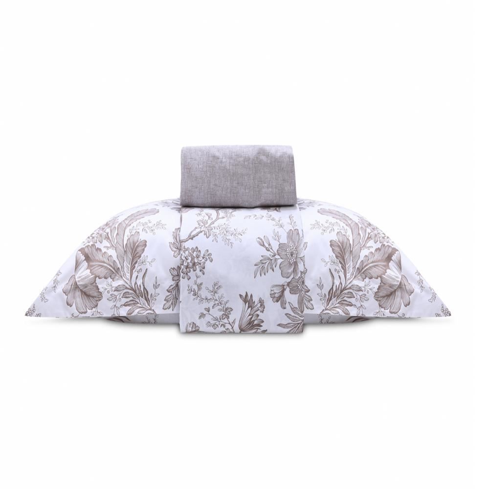 Jogo De Cama Solteiro Percal Buona Fortuna 3 Pçs - Serena Textura Cru