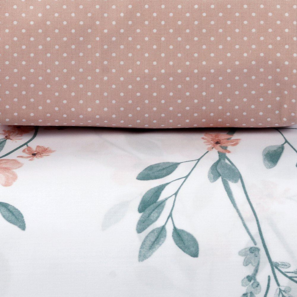 Jogo de Cama Solteiro Percal Buona Fortuna 3 pçs - Aurora Poa Rosa