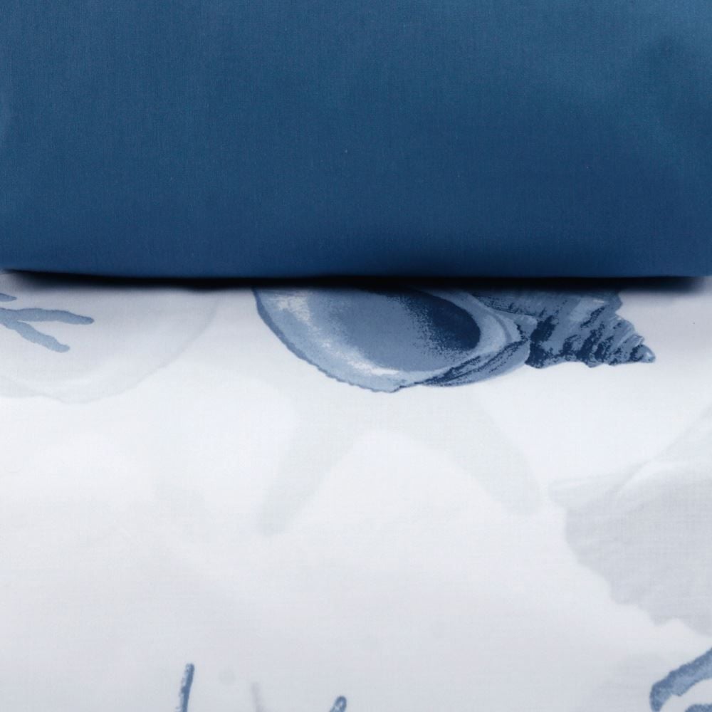 Jogo de Cama Solteiro Percal Buona Fortuna 3 pçs - Brisa Do Mar Azul