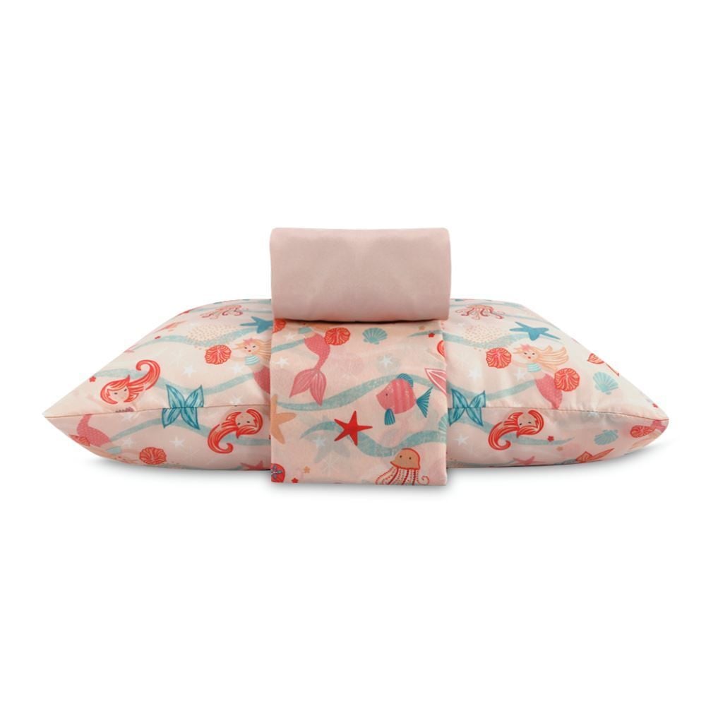 Jogo de Cama Solteiro 150 Fios Havan Kids 3 pçs - Sereia Kids Salmão