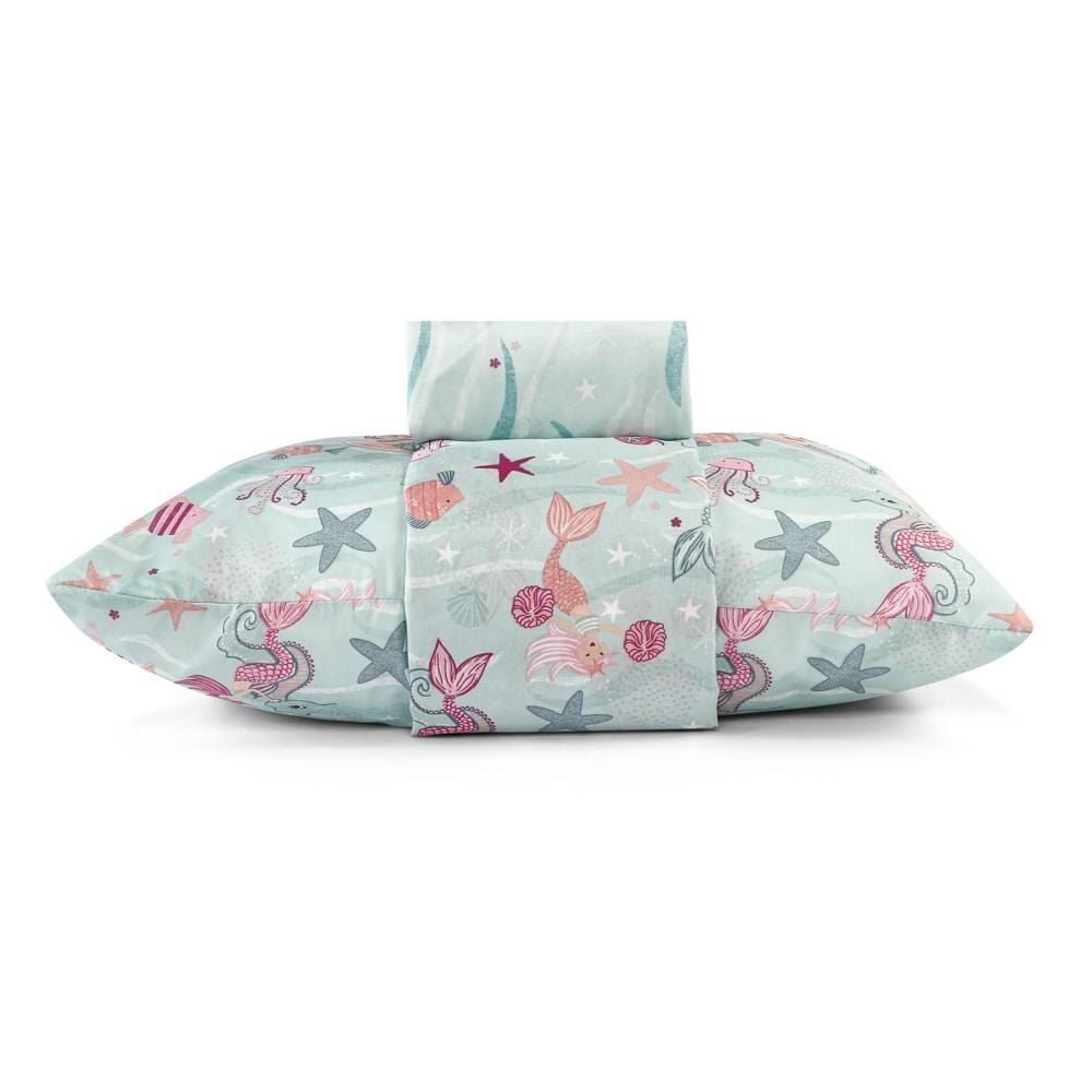 Jogo De Cama Solteiro 150 Fios Havan Kids 3 Pçs - Sereia Kids Acqua
