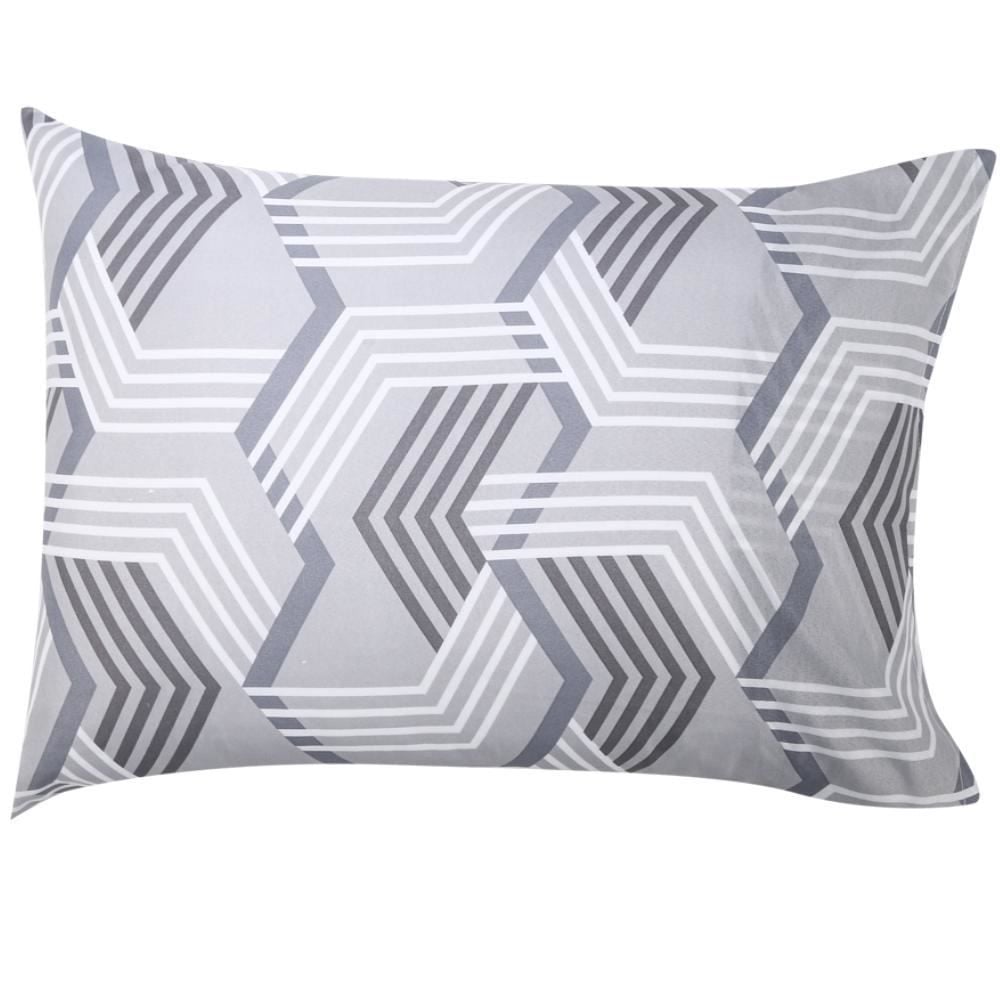 Jogo De Cama Solteiro Microfibra Havan Casa 3 Peças - Gonzales Geo Cinza