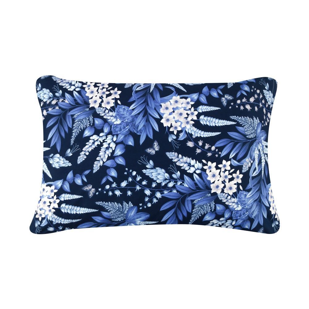 Jogo de Cama Solteiro Micropercal Havan Casa 3 pçs - Flowers Marinho