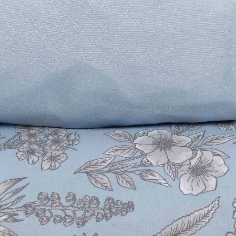 Jogo de Cama Solteiro Micropercal Havan Casa 3 pçs - Blossom Flowers Azul