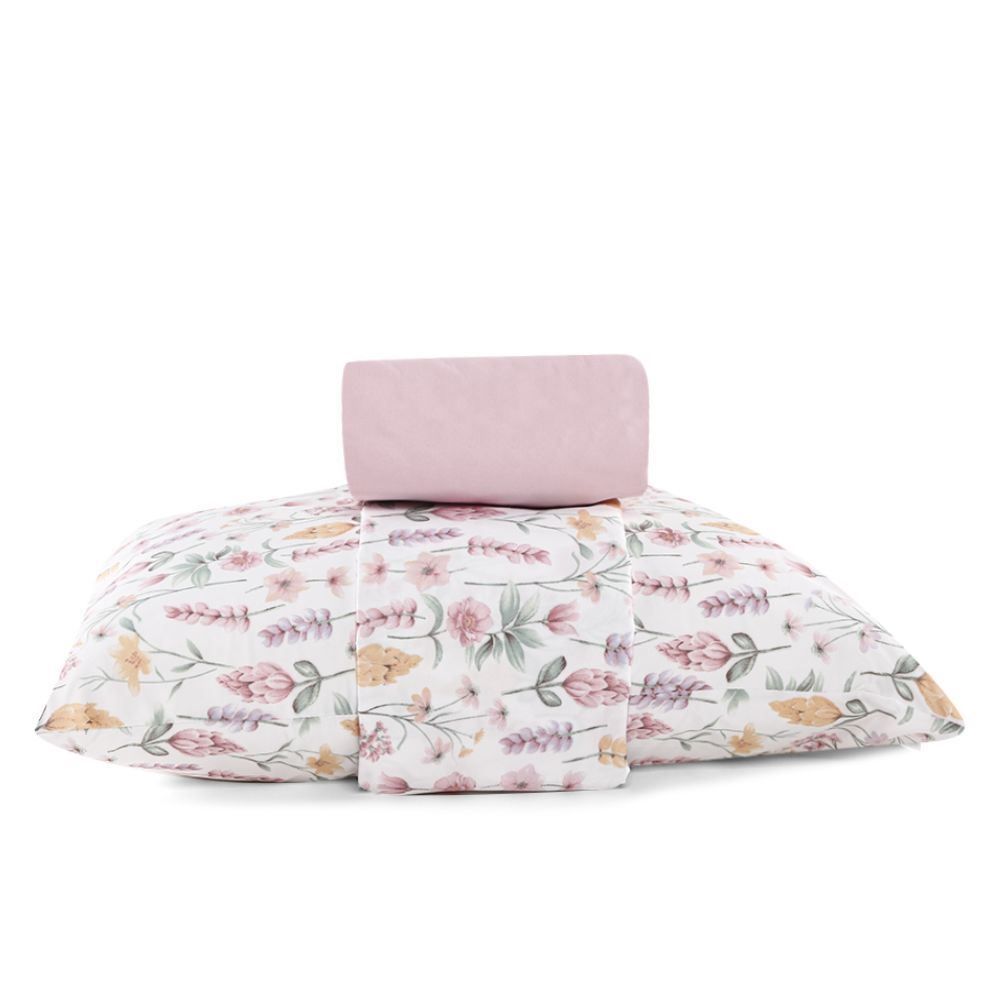 Jogo De Cama Solteiro Micropercal 180 Fios Havan Casa 3 Pçs - Gardenia Flower Rosa