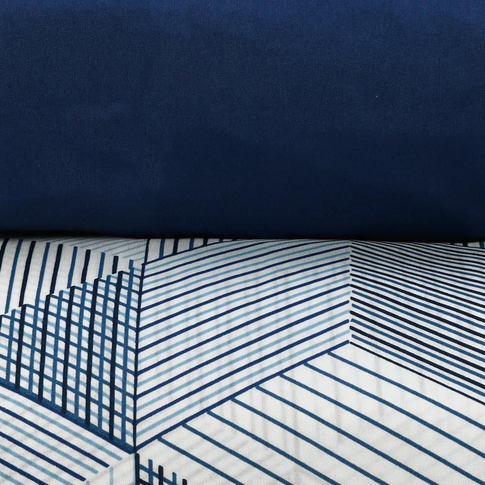 Jogo de Cama Solteiro Napoli Havan Casa 3 Peças - Cubos Geométricos Azul