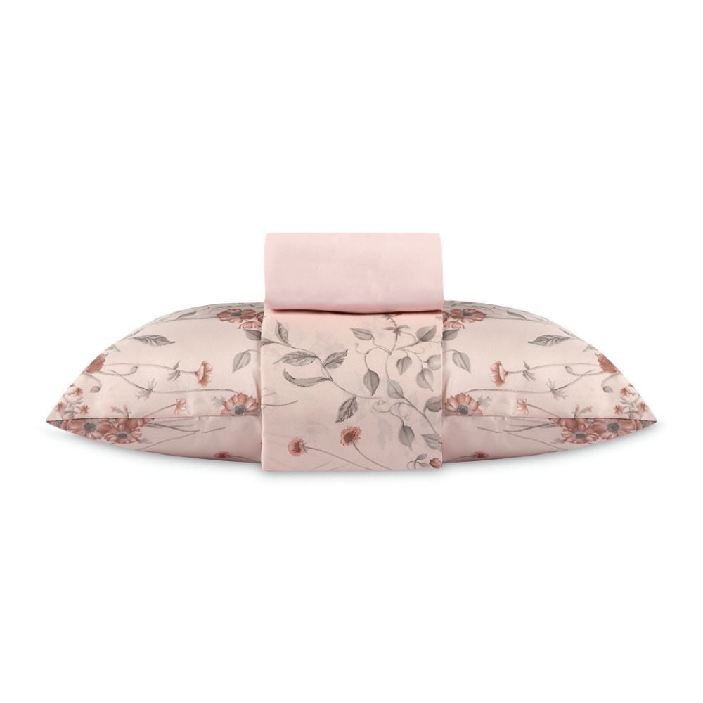 Jogo de Cama Solteiro Napoli Havan Casa 3 Peças - Suri Flowers Rosa