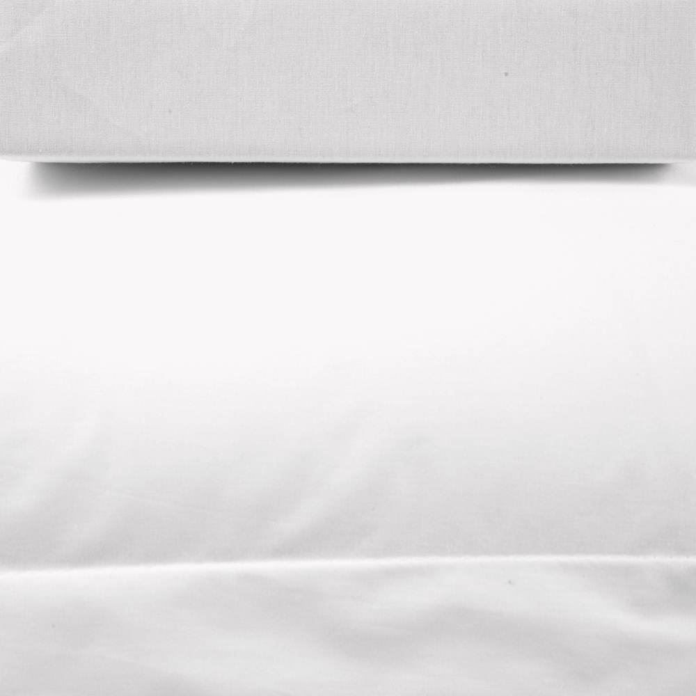 Jogo de Cama Solteiro Percal Buona Fortuna 2 pçs - Branco Liso