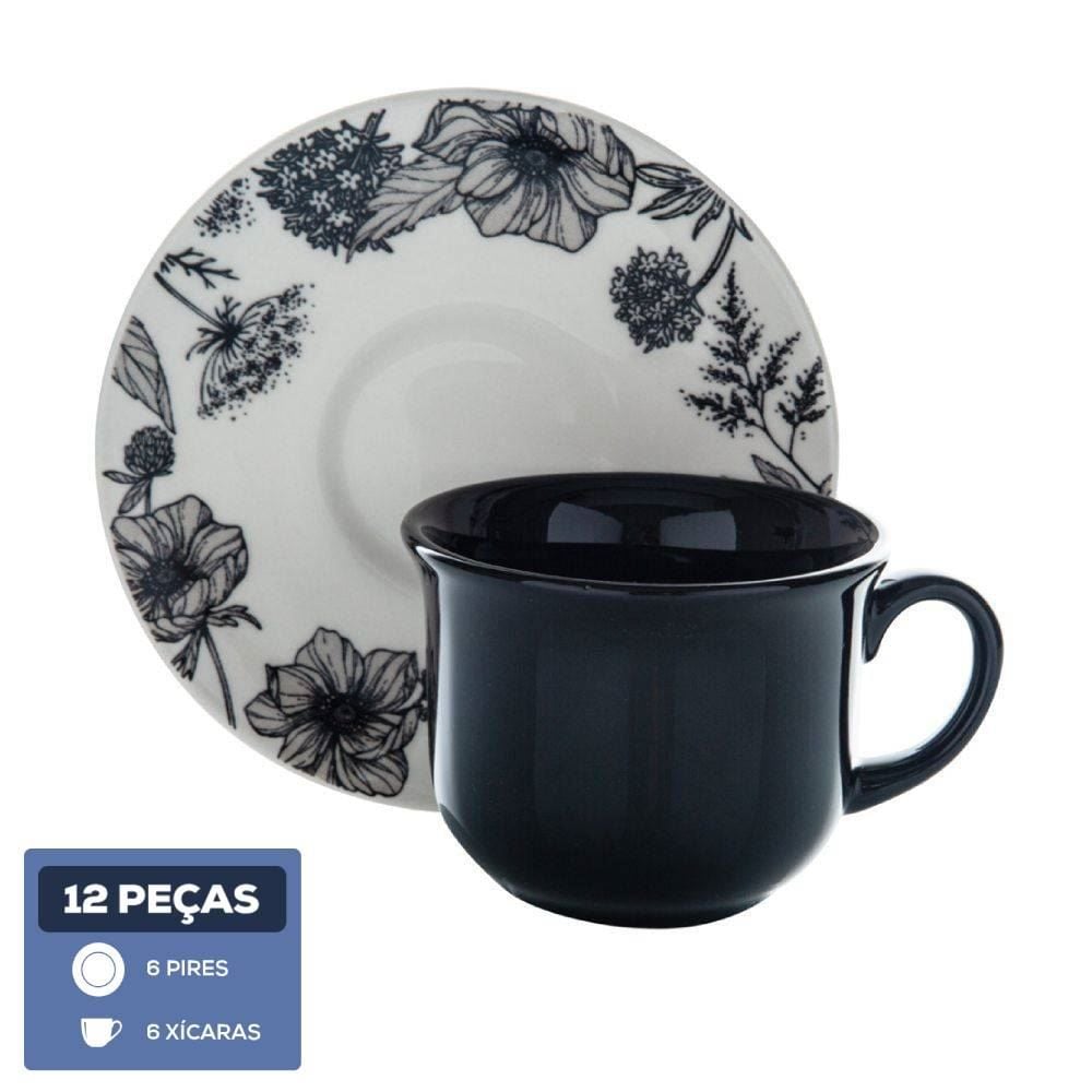 Jogo De Xícara De Chá Francis Biona 12 Pçs - Cerâmica