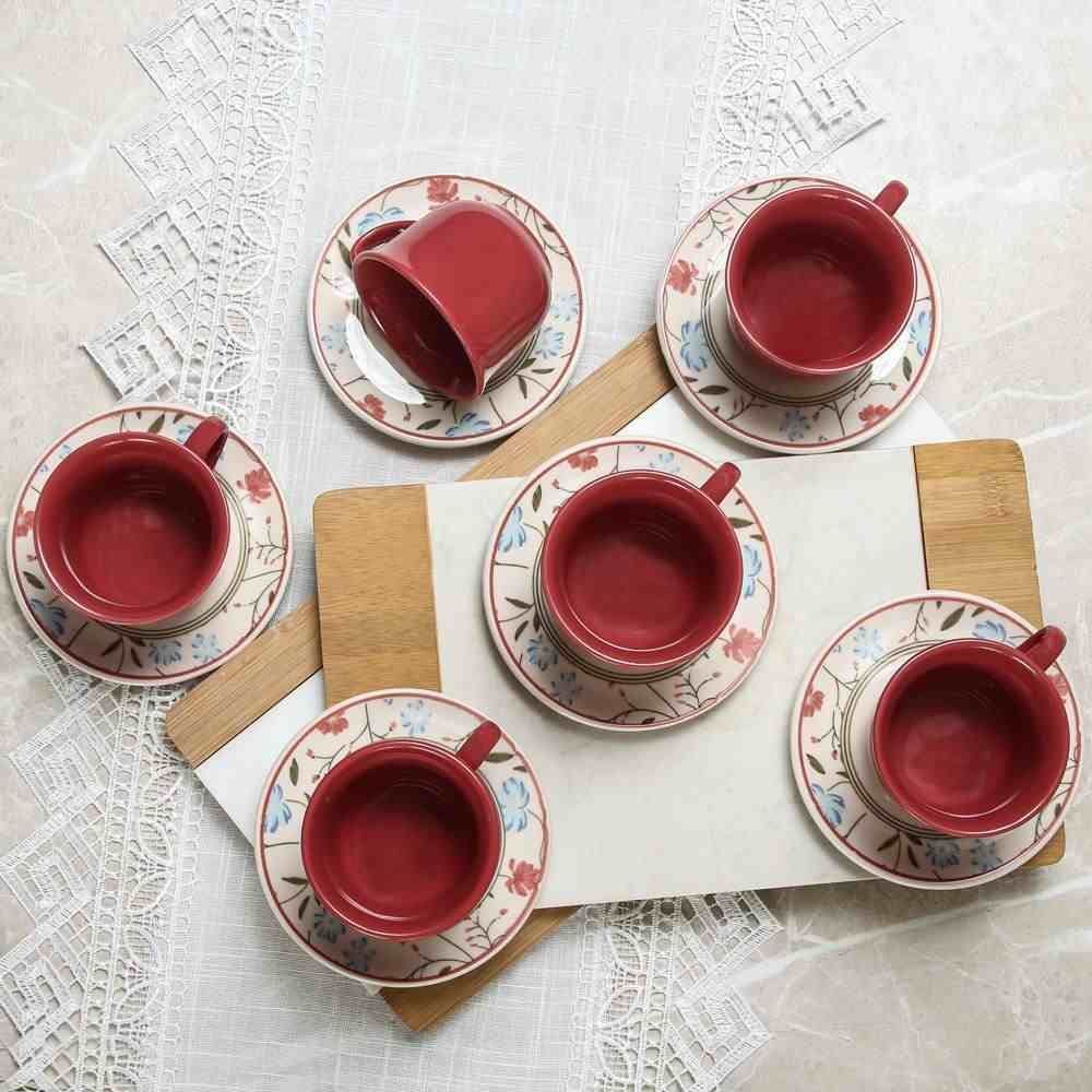 Jogo De Xícara De Chá Mary Biona 12 Pçs - Cerâmica