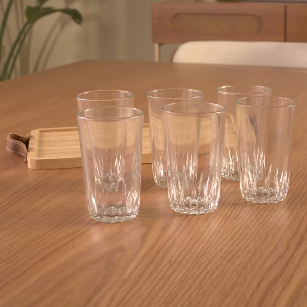 Jogo De Copos De Vidro Veneza 320Ml Havan Casa - 6 Peças