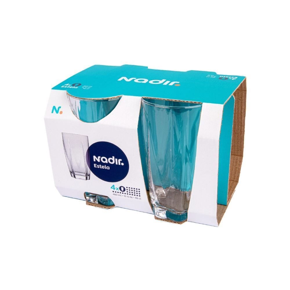 Jogo De Copos Nadir Estela 4 Peças - 460ml