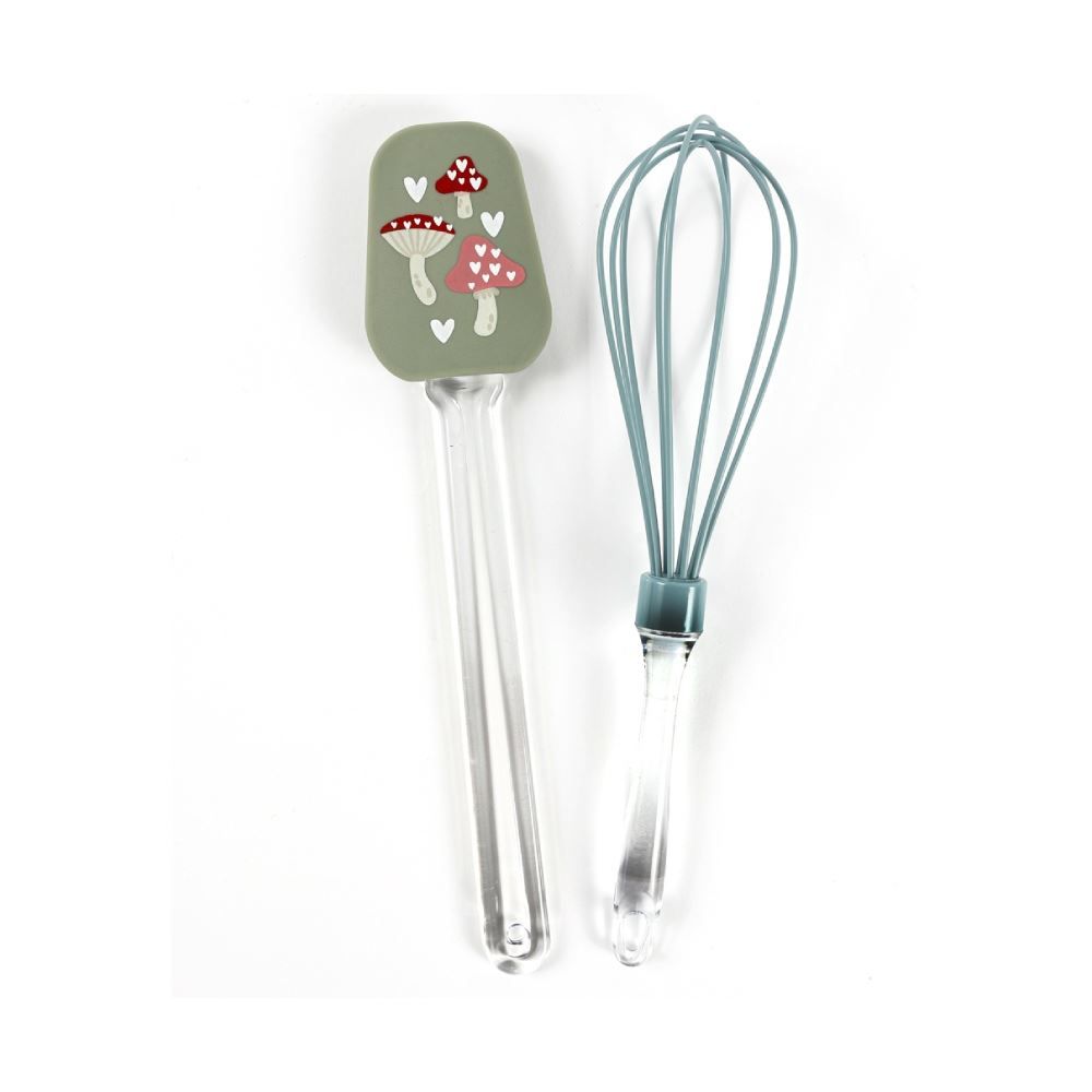 Jogo De Espátula E Fouet De Silicone Cogumelo Verde Havan Casa - 2 Peças