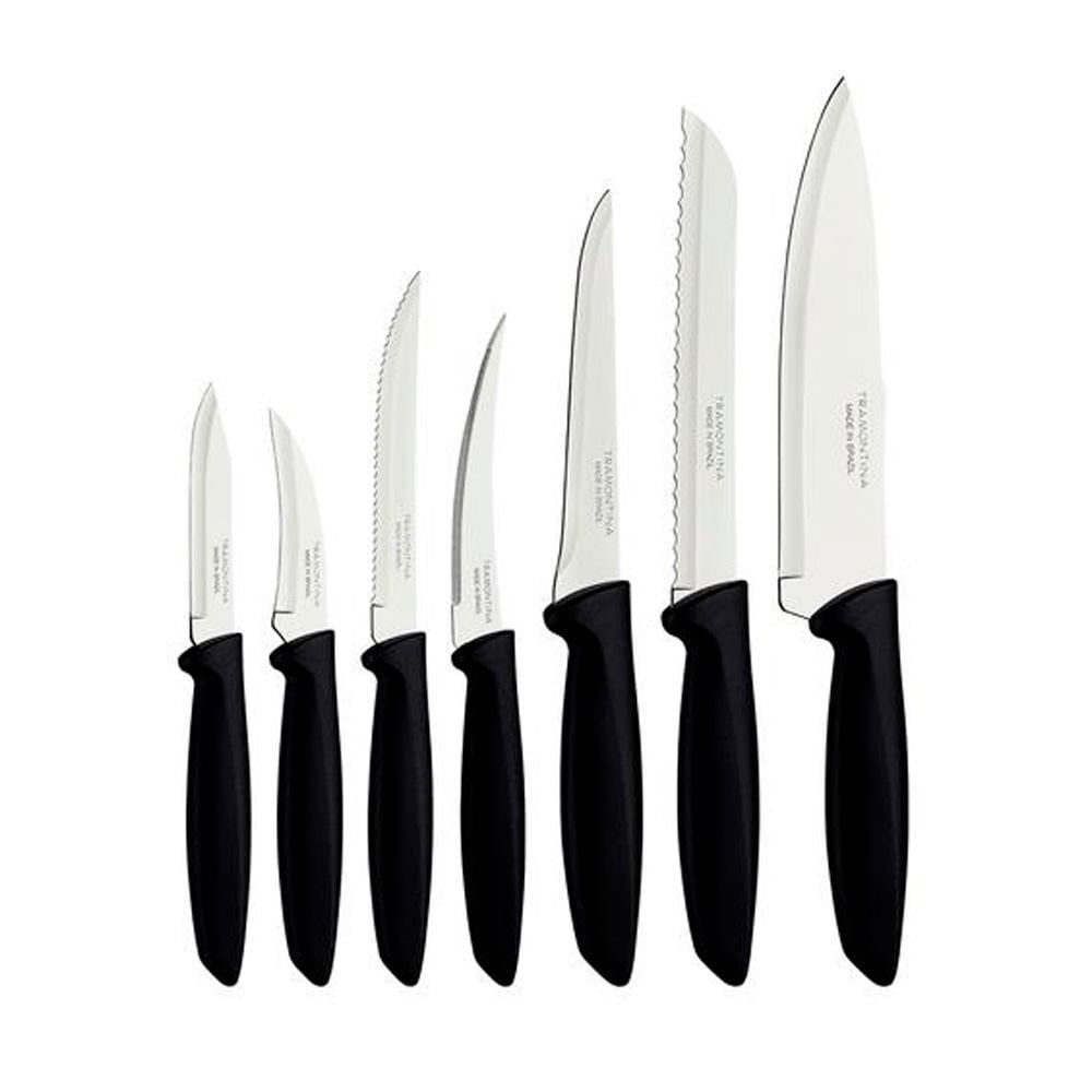 Jogo De Facas Plenus Aço Inox 7 Peças Tramontina - Preto