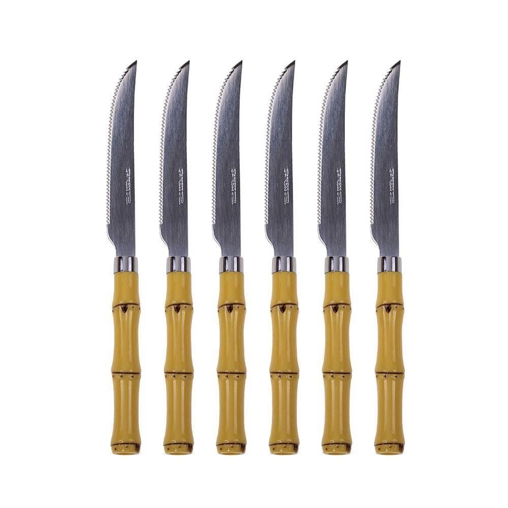 Jogo de Facas para Churrasco 6 Peças Lyor - Bambu