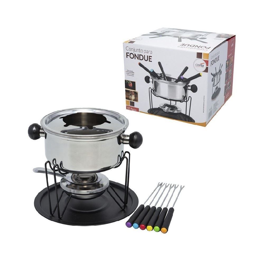Jogo De Fondue Inox Casita - 11 Peças