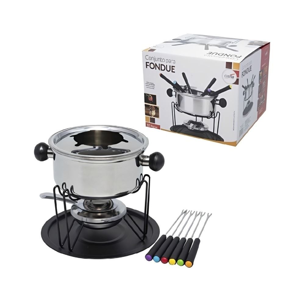 Jogo de Fondue Inox Casita - 11 Peças