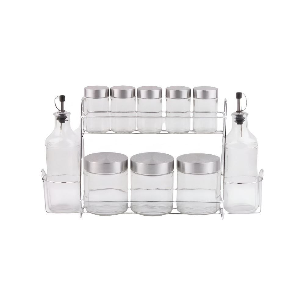 Jogo De Galheteiro E Porta Tempero Com Suporte Havan Casa - 10 Peças