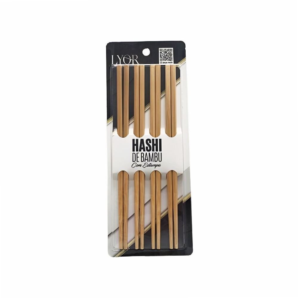 Jogo De Hashi Bambu Lyor 24 Cm - 4 Pares
