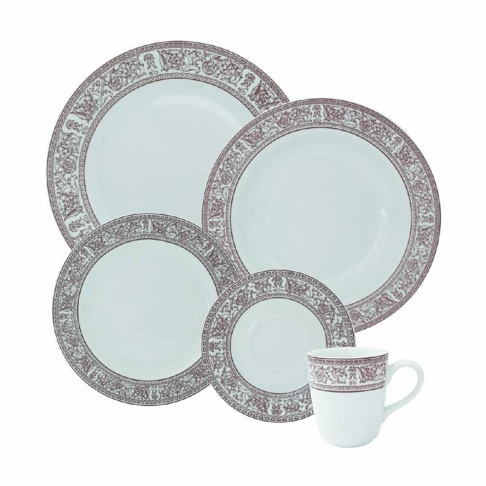 Jogo De Jantar Jardim Secreto Schmidt 30 Peças - Porcelana