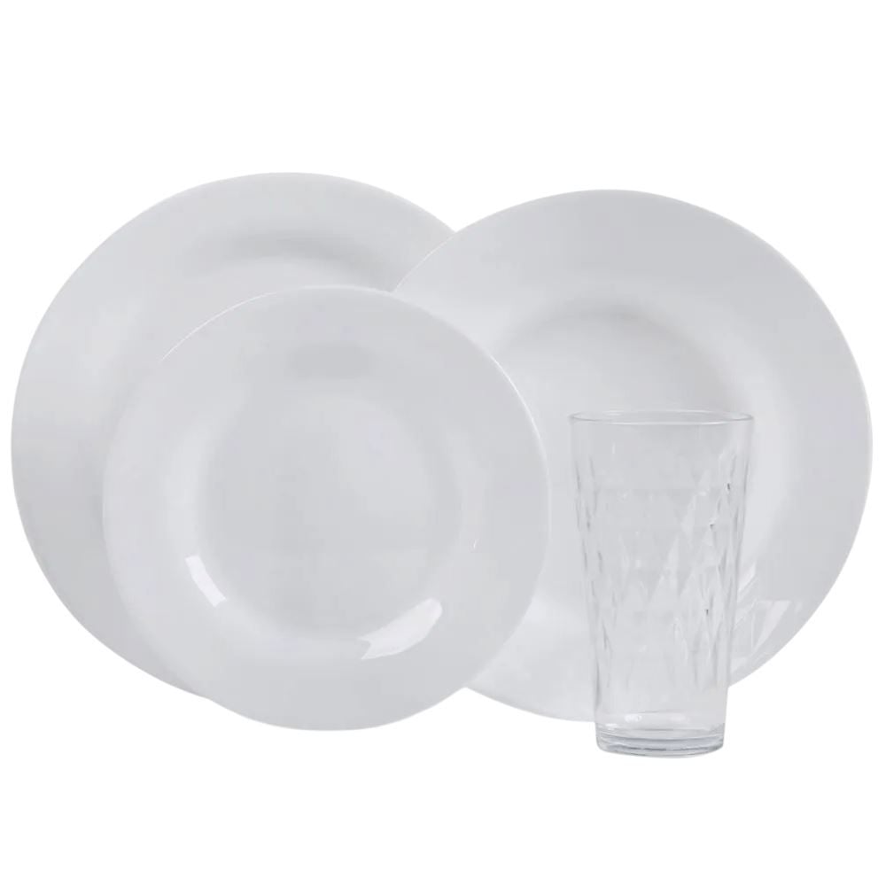 Aparelho de Jantar Opaline Menu Vitrage Nadir 16 Peças - Branco