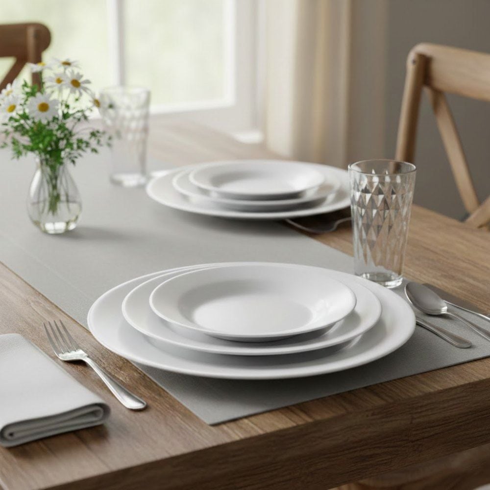 Aparelho de Jantar Opaline Menu Vitrage Nadir 16 Peças - Branco