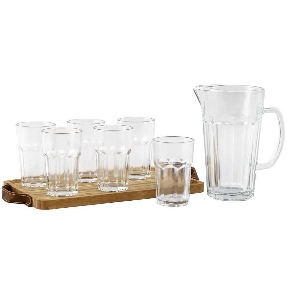 Jogo De Jarra Com Copos Miami Havan Casa 7 Peças - Vidro