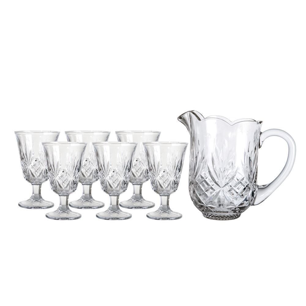 Jogo De Jarra Com Taças Ice L'hermitage 7 Peças - Vidro