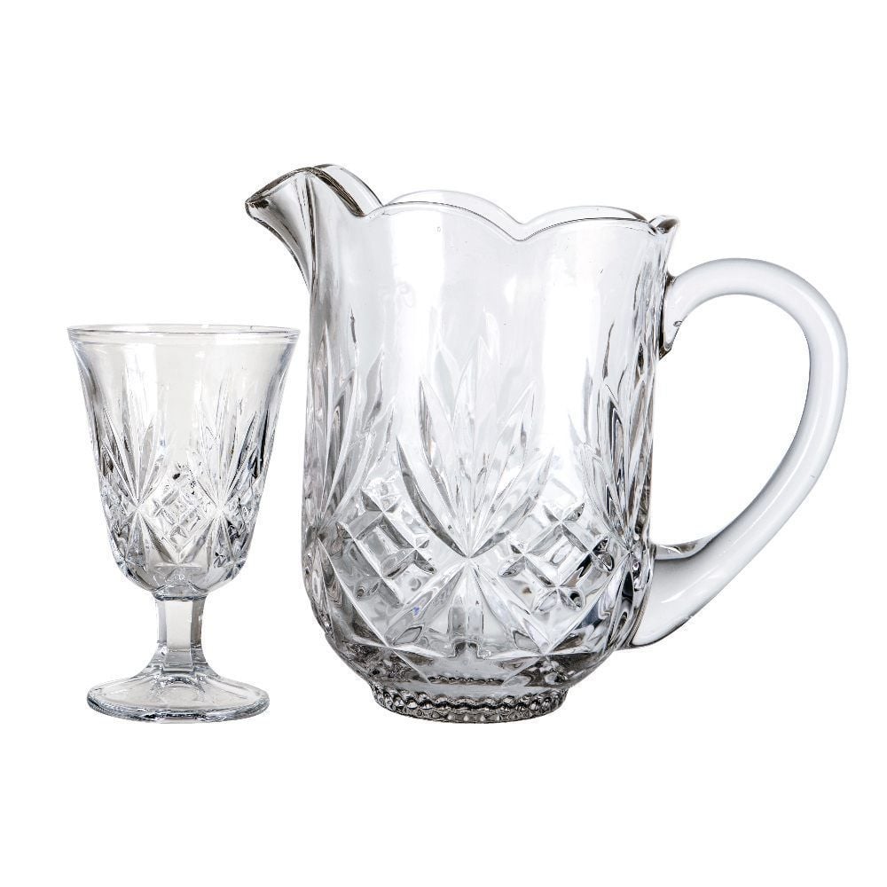 Jogo De Jarra Com Taças Ice L'hermitage 7 Peças - Vidro