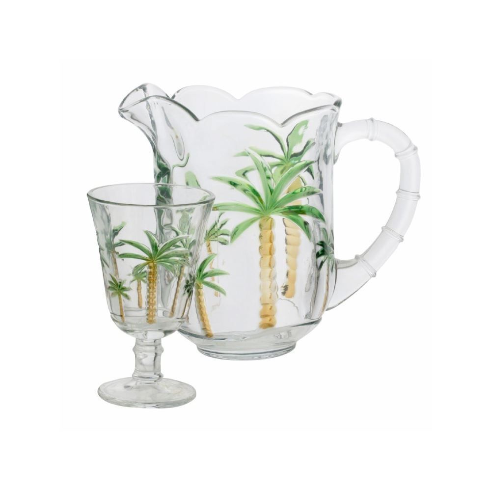 Jogo De Jarras Com Taças Palm Lyor - 7 Peças