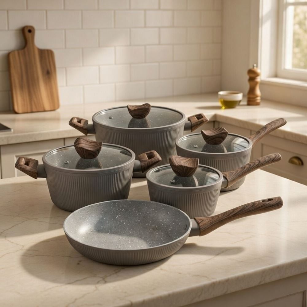 Jogo de Panelas Elegance Indução Havan Casa 5 Peças - Chocolate