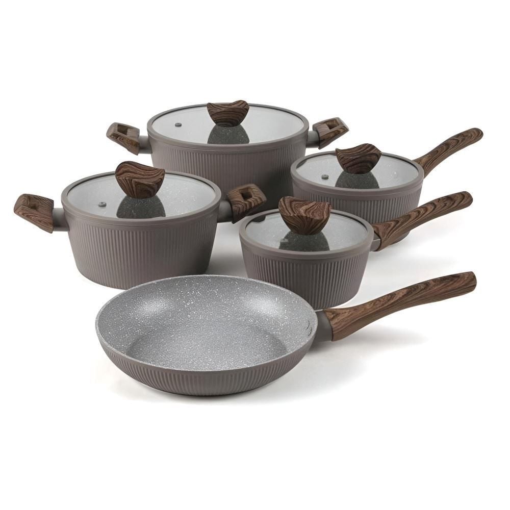 Jogo de Panelas Elegance Indução Havan Casa 5 Peças - Chocolate