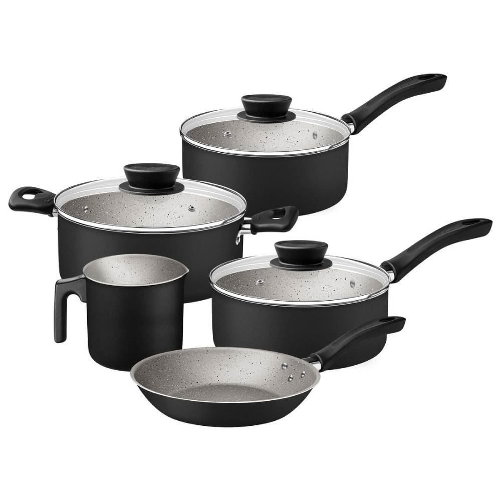 Jogo de Panelas Linz Tramontina 5 Peças - Preto 