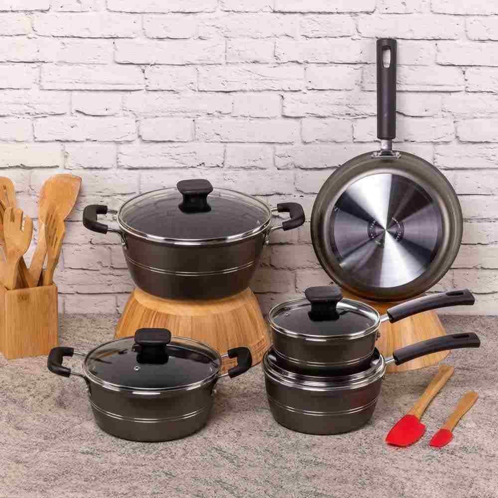 Jogo De Panelas Sicília Tramontina 5 Peças - Cinza