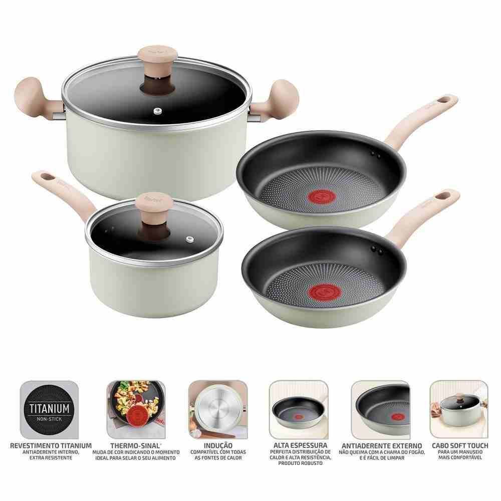 Jogo De Panelas Tefal So Matcha Arno 4 Peças - Verde