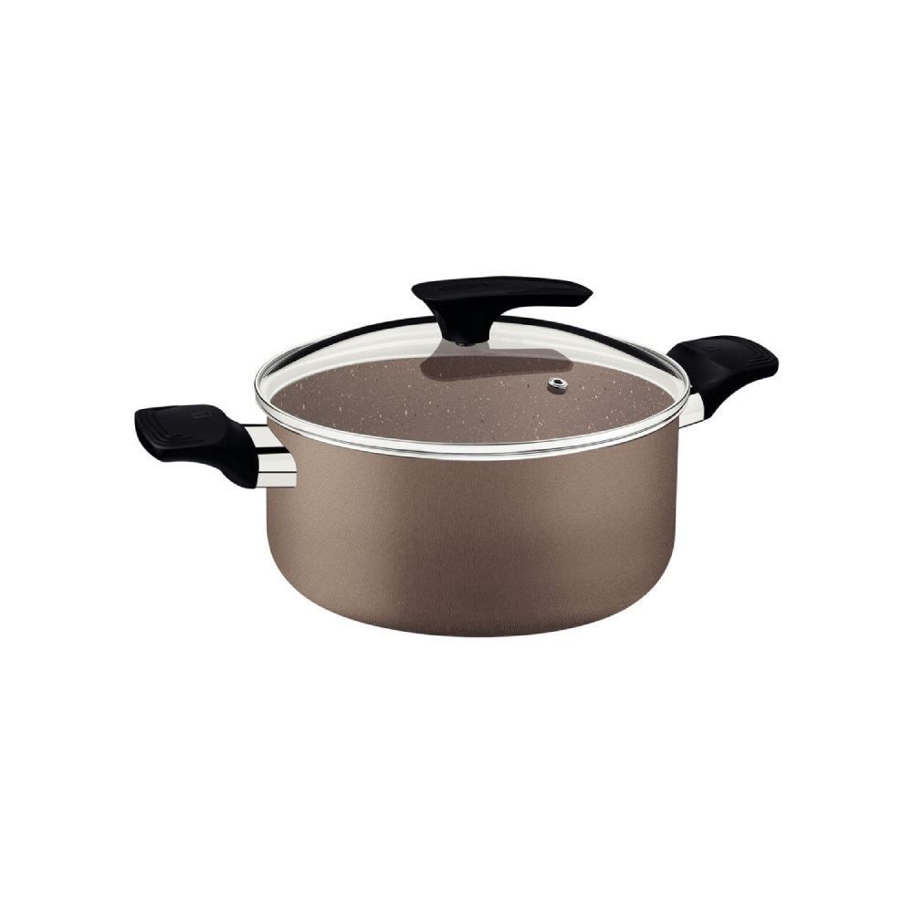 Jogo De Panelas Tramontina Milazzo 7 Peças - Amêndoa