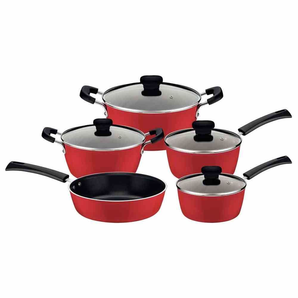 Jogo De Panelas Tramontina Piacenza 5 Peças - Vermelho