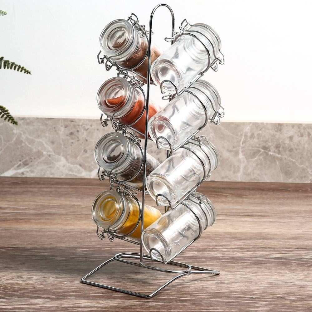 Jogo de Porta Condimentos e Suporte Havan Casa 8 Peças - Vidro