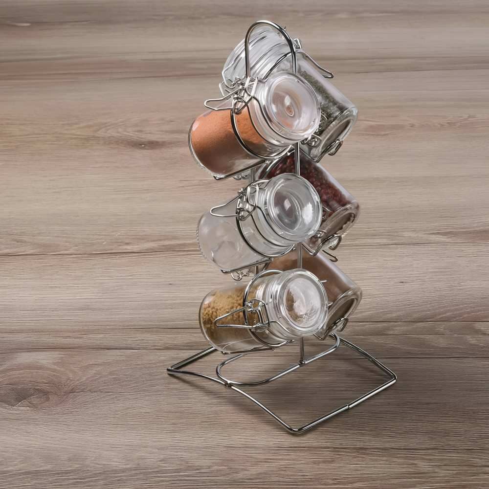 Jogo De Porta Condimentos Com Suporte Havan Casa - 6 Peças