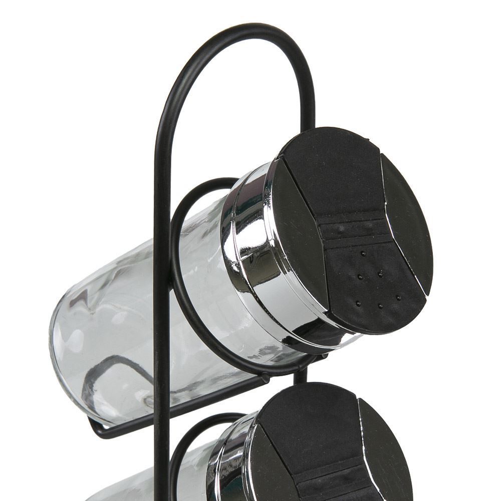Jogo De Porta Condimentos Com Suporte Vertical Havan Casa 5 Peças - Preto
