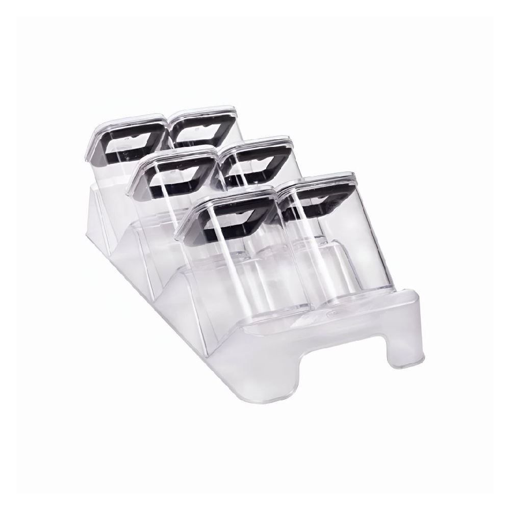 Jogo De Porta Condimentos Cristal Com Suporte Plasútil - 7 Peças